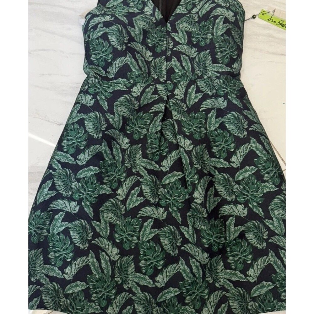 Sam Edelman Women’s 14 Navy & Green Floral Palm Jacquard Sleeveless Dress $148